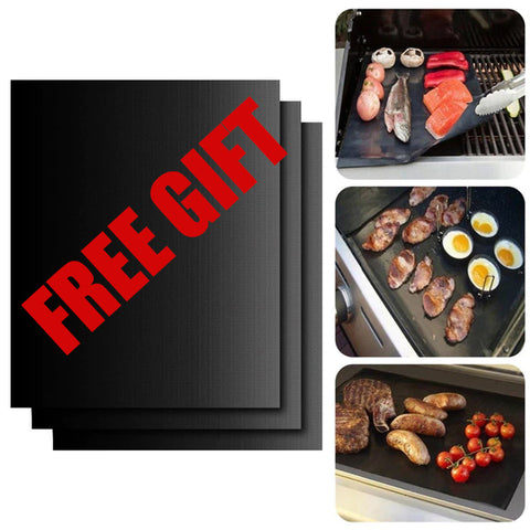 Image of FREE GIFT ! Extra thick 0.2mm heat resistant teflon baking mat BBQ Grill Mat