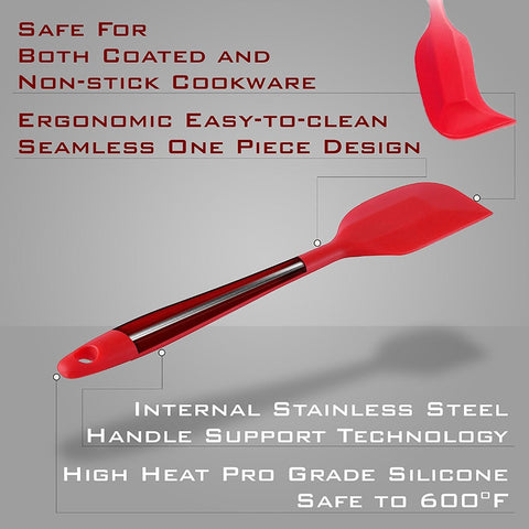 Image of WALFOS food grade Non Stick butter cooking silicone spatula set cookie pastry scraper cake baking spatula silicone spatula