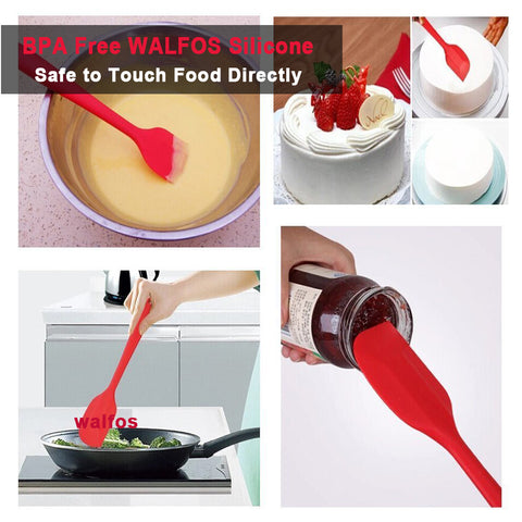 Image of WALFOS food grade Non Stick butter cooking silicone spatula set cookie pastry scraper cake baking spatula silicone spatula