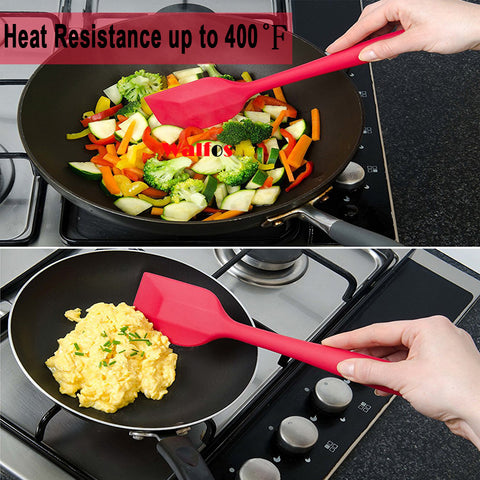 Image of WALFOS food grade Non Stick butter cooking silicone spatula set cookie pastry scraper cake baking spatula silicone spatula