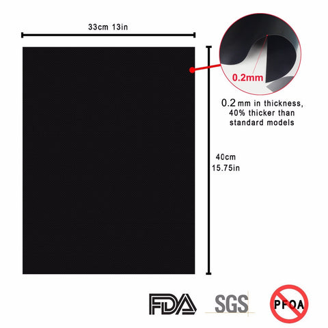 Image of FREE GIFT ! Extra thick 0.2mm heat resistant teflon baking mat BBQ Grill Mat