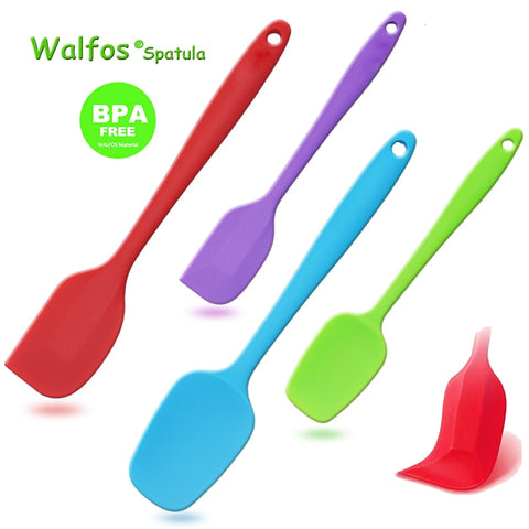 Image of WALFOS food grade Non Stick butter cooking silicone spatula set cookie pastry scraper cake baking spatula silicone spatula