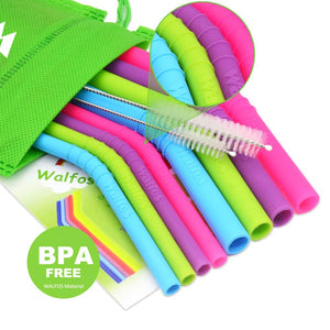 Reusable Silicone Smoothie drink Straws