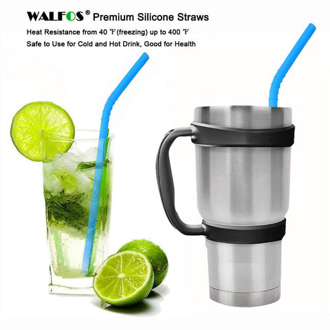 Image of Reusable Silicone Smoothie drink Straws