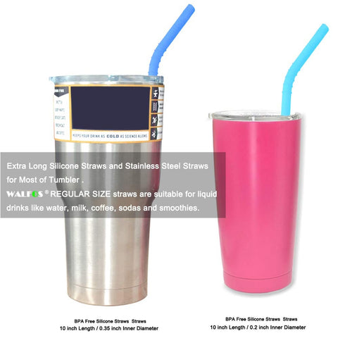 Image of Reusable Silicone Smoothie drink Straws